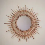 Grand Miroir Mural Rotin