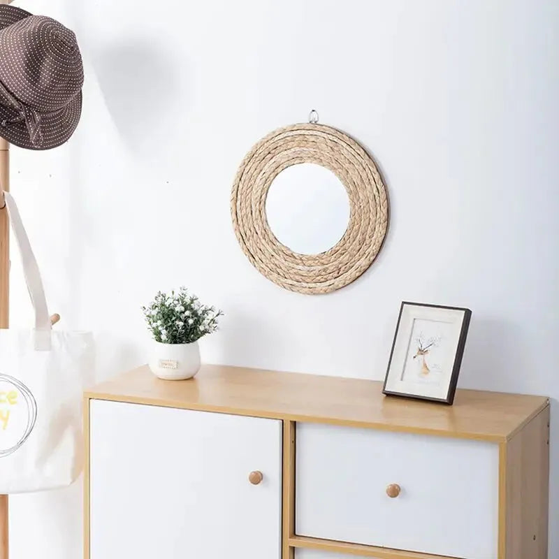 Miroir En Rotin Blanc – Image 2