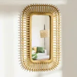Miroir Rotin Rectangulaire