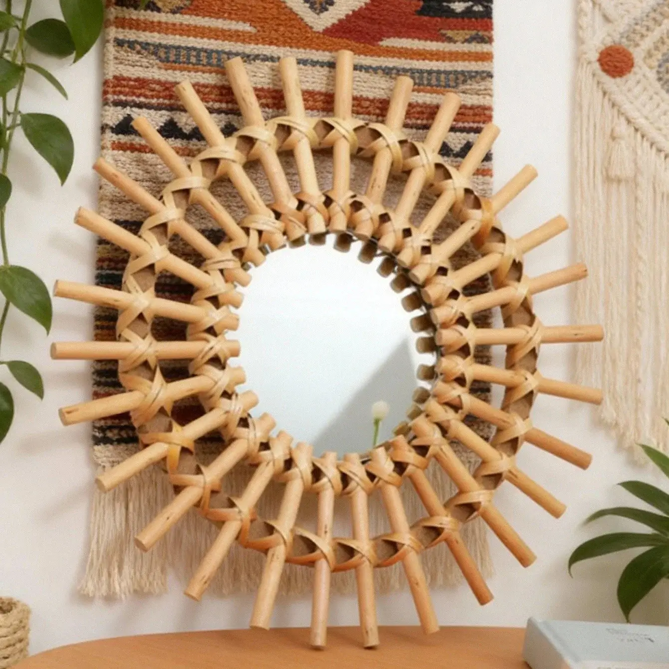 Miroir Rotin Vintage – Image 2